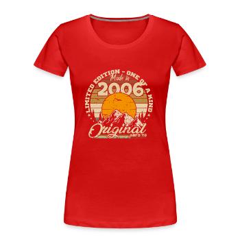Made in 2006 Cadeau anniversaire 2006 Rétro 2006 - T-shirt bio Premium Femme - rouge - Devant - Mia (176cm)