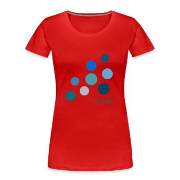all the colours - ocean - Women's Premium Organic T-Shirt - red - Front - Mia (176cm)