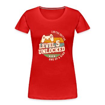 Vintage Né(e) un mois de 2019 anniversaire - T-shirt bio Premium Femme - rouge - Devant - Mia (176cm)