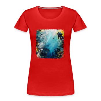 Tauchen ist eine Leidenschaft - Frauen Premium Bio T-Shirt - Rot - Vorne - Mia (176cm)