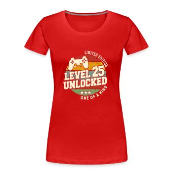 Vintage Né(e) un mois de 1999 anniversaire - T-shirt bio Premium Femme - rouge - Devant - Mia (176cm)
