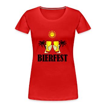 fête de la bière 02 - T-shirt bio Premium Femme - rouge - Devant - Mia (176cm)