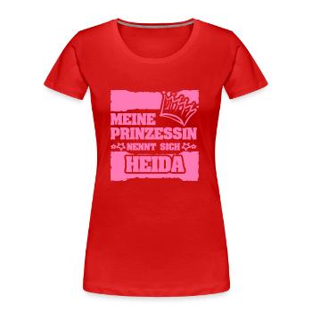 Nom de jeune fille Heida - T-shirt bio Premium Femme - rouge - Devant - Mia (176cm)