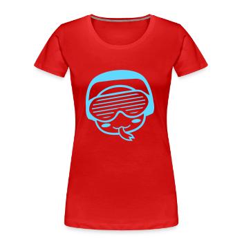Coole DJ Schlange Gesicht Tier Kopf Musik Party - Women's Premium Organic T-Shirt - red - Front - Mia (176cm)