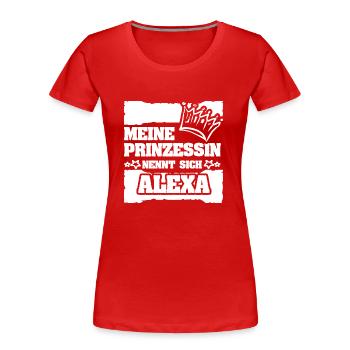 Geschenk für Alexa - Frauen Premium Bio T-Shirt - Rot - Vorne - Mia (176cm)