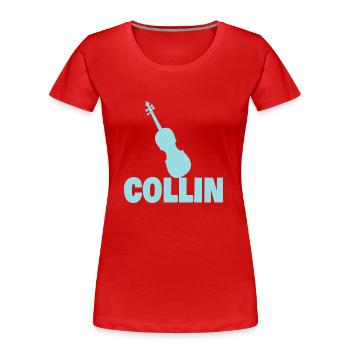 Collin dans le rôle de l’alto - T-shirt bio Premium Femme - rouge - Devant - Mia (176cm)