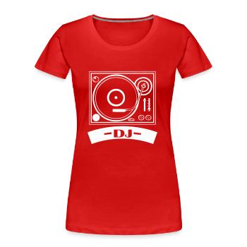 Turntable DJ - Women's Premium Organic T-Shirt - red - Front - Mia (176cm)