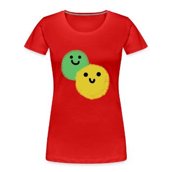 Zwei Bälle - Frauen Premium Bio T-Shirt - Rot - Vorne - Mia (176cm)