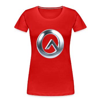 Metallic chrome A Look, Simple Elegance - Women's Premium Organic T-Shirt - red - Front - Mia (176cm)
