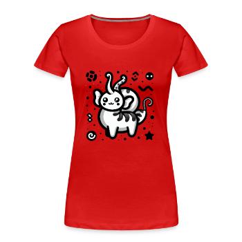 Créature fantastique mignonne - T-shirt bio Premium Femme - rouge - Devant - Mia (176cm)