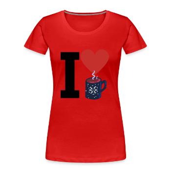 I Love Glühwein - Frauen Premium Bio T-Shirt - Rot - Vorne - Mia (176cm)