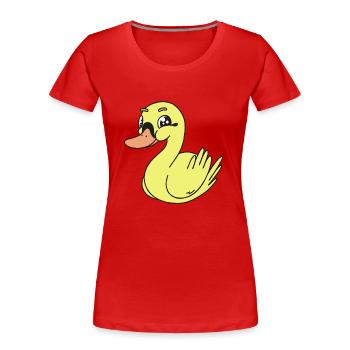 Ente Enten Kinder Kind Baby - Frauen Premium Bio T-Shirt - Rot - Vorne - Mia (176cm)