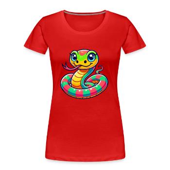 Serpent - T-shirt bio Premium Femme - rouge - Devant - Mia (176cm)