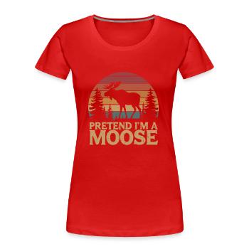 Humorous love for moose - Women's Premium Organic T-Shirt - red - Front - Mia (176cm)