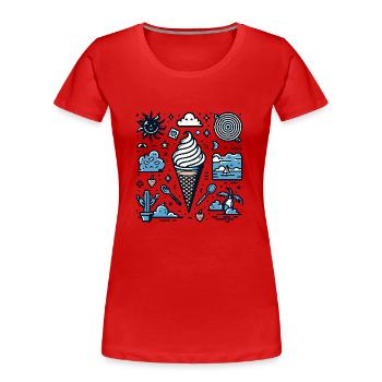 Sommerliches Dessert - Frauen Premium Bio T-Shirt - Rot - Vorne - Mia (176cm)