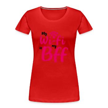 Wi-Fi BFF - Women's Premium Organic T-Shirt - red - Front - Mia (176cm)