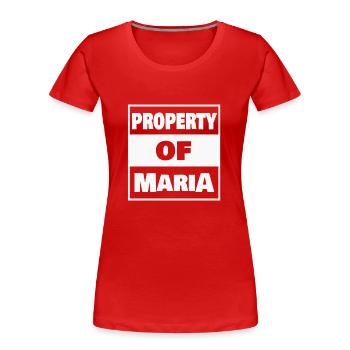 Maria - Frauen Premium Bio T-Shirt - Rot - Vorne - Mia (176cm)
