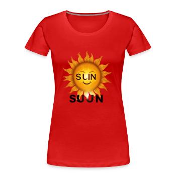 Sun - Frauen Premium Bio T-Shirt - Rot - Vorne - Mia (176cm)