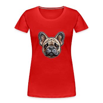 French Bulldog – Playful and Full of Charm - Women's Premium Organic T-Shirt - red - Front - Mia (176cm)
