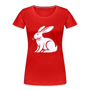 hase kaninchen - Frauen Premium Bio T-Shirt - Rot - Vorne - Mia (176cm)