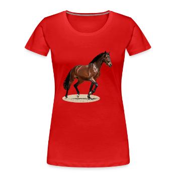 Selle Français 3 - T-shirt bio Premium Femme - rouge - Devant - Mia (176cm)