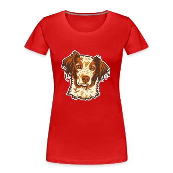 Epagneul Breton - Portrait - 20250606 - Frauen Premium Bio T-Shirt - Rot - Vorne - Mia (176cm)