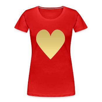 Heart of Gold - Women's Premium Organic T-Shirt - red - Front - Mia (176cm)