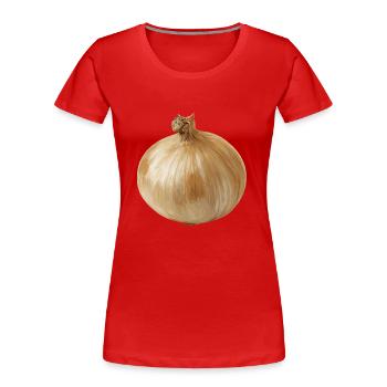zwiebel - Frauen Premium Bio T-Shirt - Rot - Vorne - Mia (176cm)
