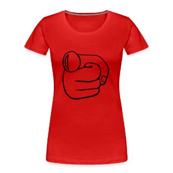 Finger point Mono - T-shirt bio Premium Femme - rouge - Devant - Mia (176cm)