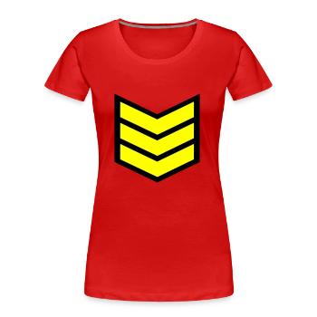 Streifen Feldwebels - Frauen Premium Bio T-Shirt - Rot - Vorne - Mia (176cm)