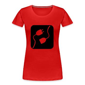 Electricity - Women's Premium Organic T-Shirt - red - Front - Mia (176cm)