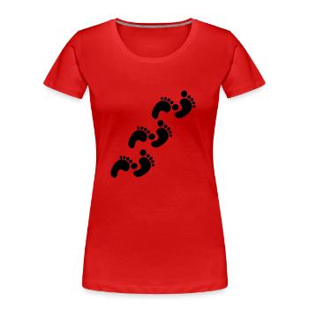 footprints - Women's Premium Organic T-Shirt - red - Front - Mia (176cm)