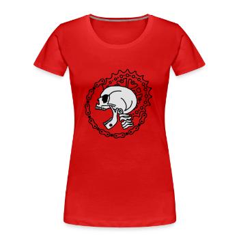 Skull Chain Punk-2c - Frauen Premium Bio T-Shirt - Rot - Vorne - Mia (176cm)