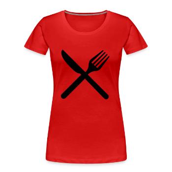 Messer & Gabel - Frauen Premium Bio T-Shirt - Rot - Vorne - Mia (176cm)