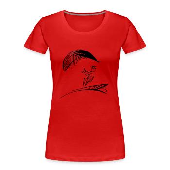 Kitesurf - T-shirt bio Premium Femme - rouge - Devant - Mia (176cm)