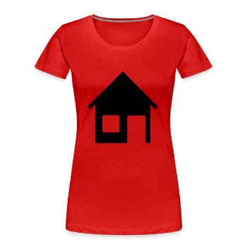 haus__f1 - Frauen Premium Bio T-Shirt - Rot - Vorne - Mia (176cm)