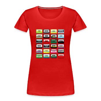 Cassette artichok vintage - T-shirt bio Premium Femme - rouge - Devant - Mia (176cm)