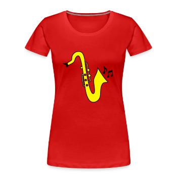 Saxophon - Frauen Premium Bio T-Shirt - Rot - Vorne - Mia (176cm)