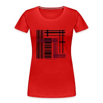 Abstraction - Women's Premium Organic T-Shirt - red - Front - Mia (176cm)