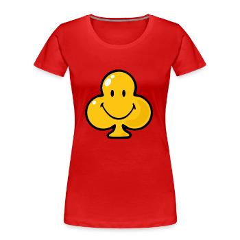 Smiley Clubs - Frauen Premium Bio T-Shirt - Rot - Vorne - Mia (176cm)
