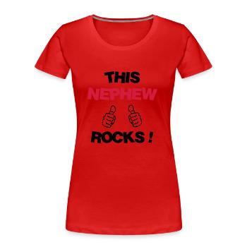 Niece Nephew Nichte Neffe Nièce Neveu Baby - Women's Premium Organic T-Shirt - red - Front - Mia (176cm)