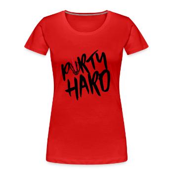 party hard middlefinger - Frauen Premium Bio T-Shirt - Rot - Vorne - Mia (176cm)