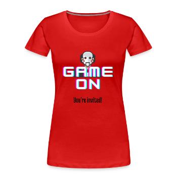 SAW: Game On. - Women's Premium Organic T-Shirt - red - Front - Mia (176cm)