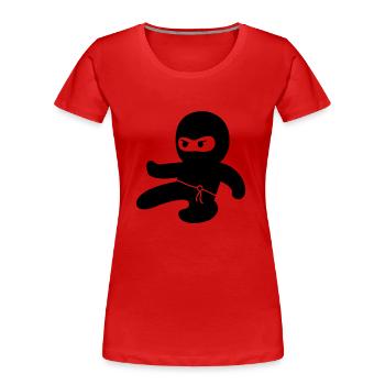 Ninja - Frauen Premium Bio T-Shirt - Rot - Vorne - Mia (176cm)