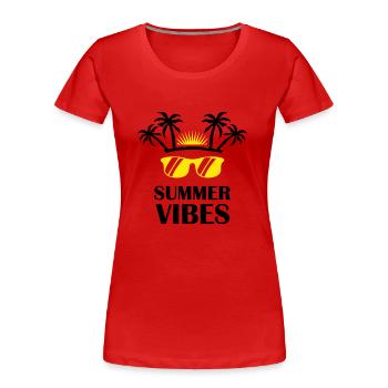 Summer Vibes - Women's Premium Organic T-Shirt - red - Front - Mia (176cm)