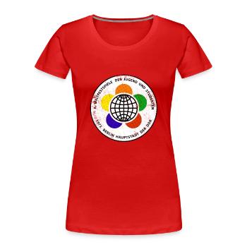 Weltfestspiele 1973 - Frauen Premium Bio T-Shirt - Rot - Vorne - Mia (176cm)