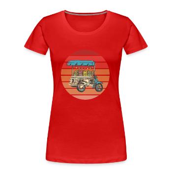 Street Food Cyclomoteur Asie - T-shirt bio Premium Femme - rouge - Devant - Mia (176cm)