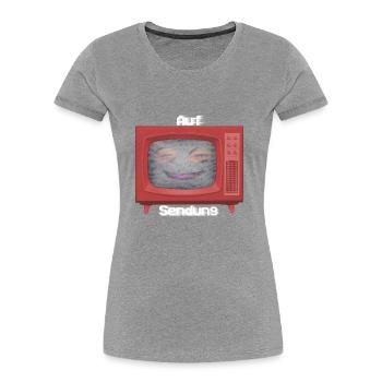 Auf Sendung! Bordeaux - Frauen Premium Bio T-Shirt - Navy - Vorne - Mia (176cm)