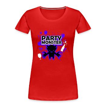 Party monster dark purple - Women's Premium Organic T-Shirt - red - Front - Mia (176cm)