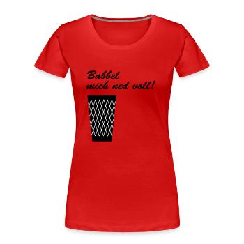 Le babillage nervuré m’a donné plein #Hessisch #FFM - T-shirt bio Premium Femme - rouge - Devant - Mia (176cm)